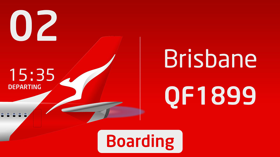 Airline check-in counter display