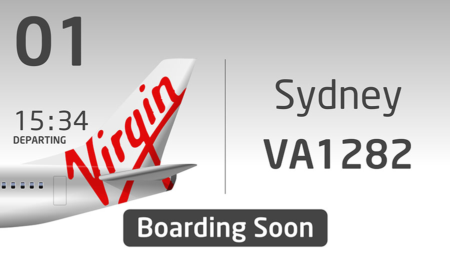 Airline boarding gate display