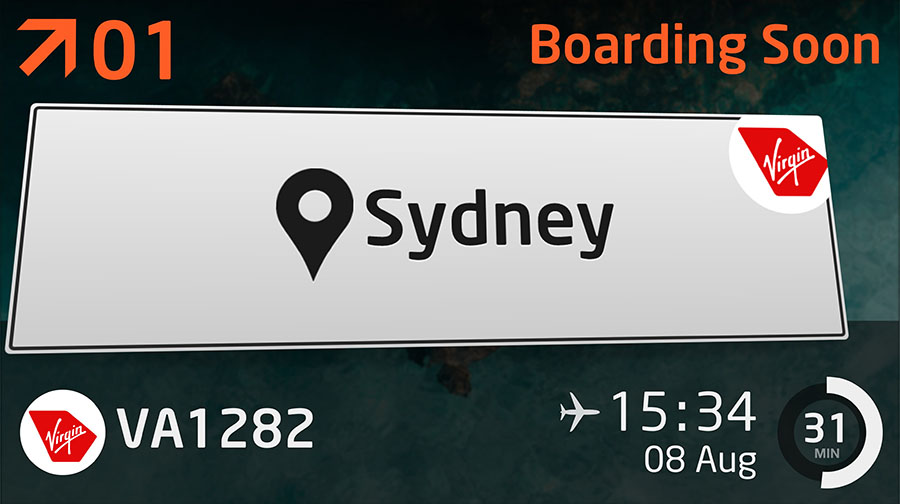 Destination-based boarding gate display